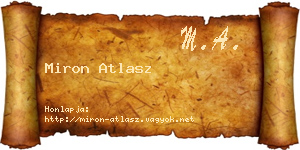 Miron Atlasz névjegykártya